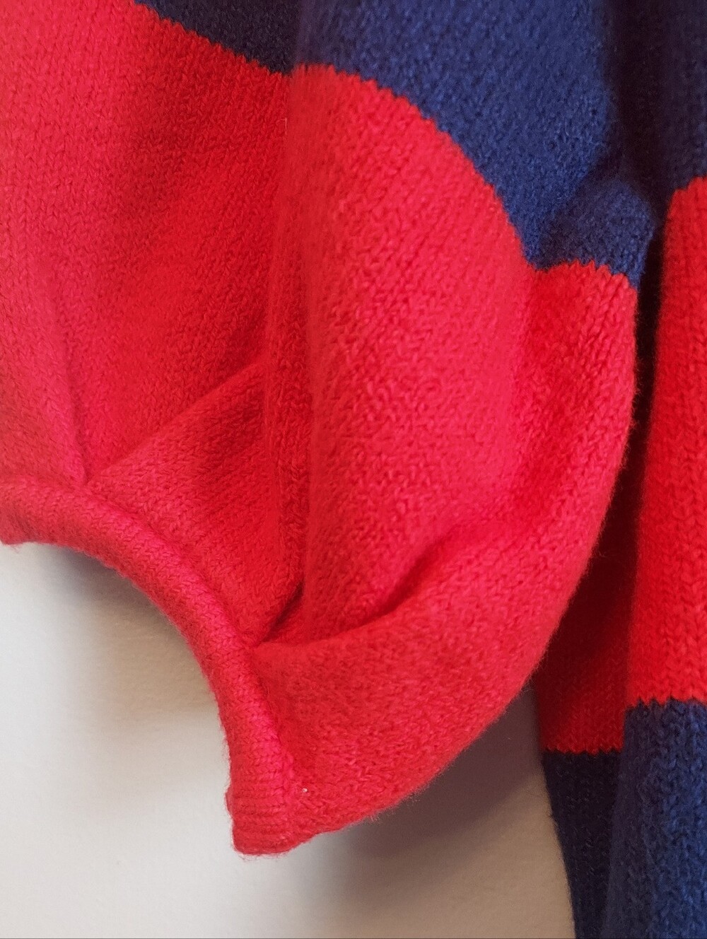 Old Navy Rugby Stripe Sweater Short Puff Sleeve Navy Blue Red Medium NEW NWT - Picture 8 of 15